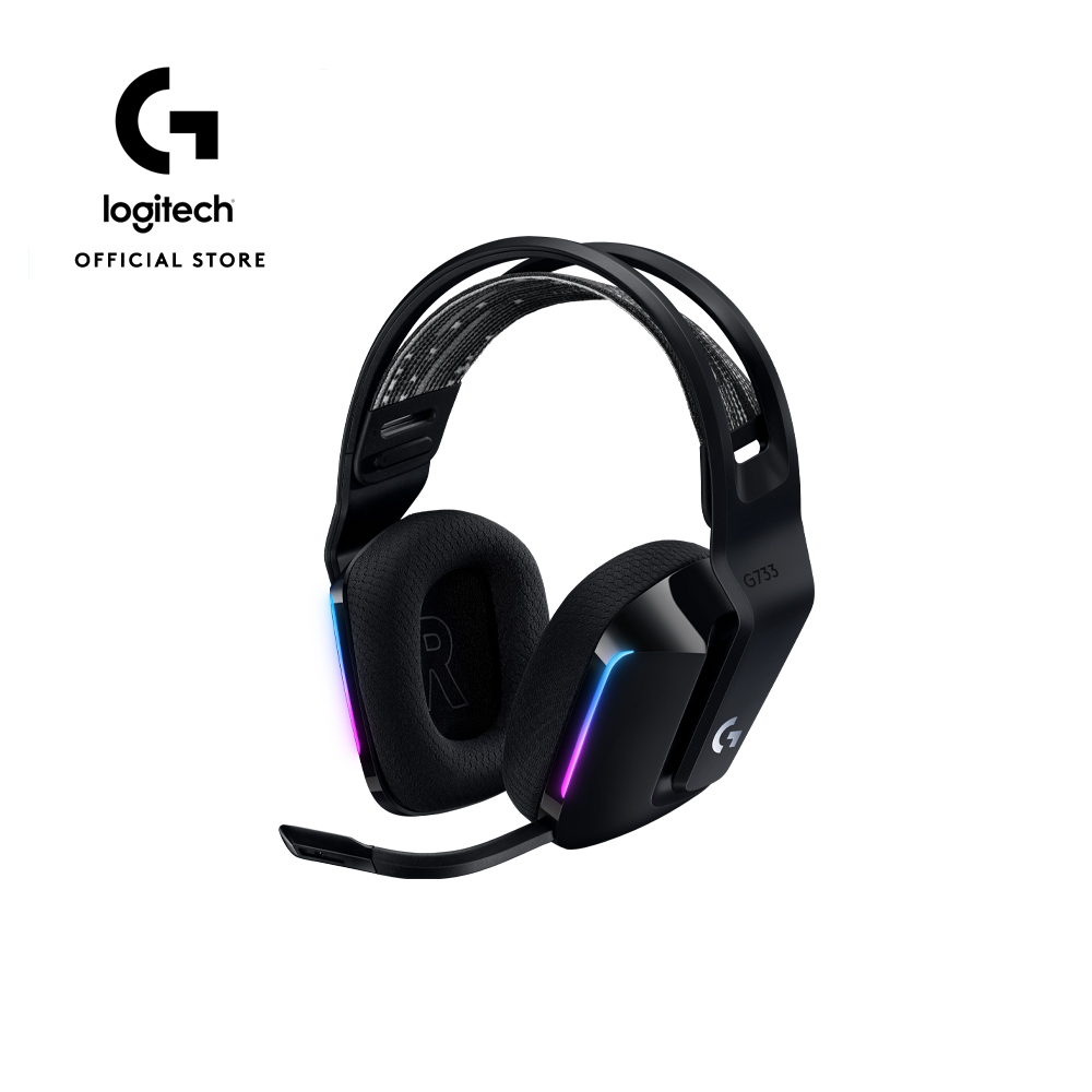 Logitech G733 LIGHTSPEED Wireless Gaming Headset with suspension headband/LIGHTSYNC RGB/Blue VO!CE mic technology