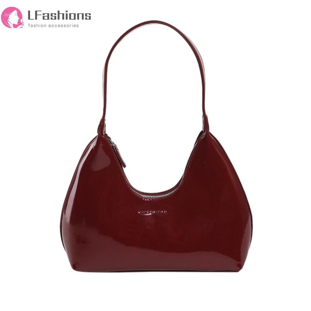 ❀ lovefashions ❀ Women Patent Leather Tote Bag Versatile Crescent Bag Casual Fashion Shoulder Bag Satchel Hobo Bag Girl Dating Purse