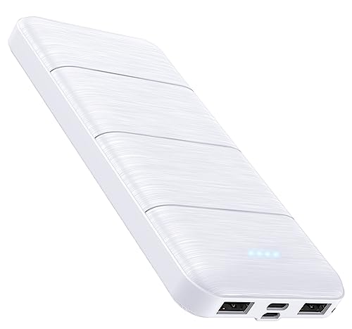 LOVELEDI Portable-Charger-Power-Bank - 15000mAh Dual USB Power Bank Output 5V3.1A Fast Charging Portable Charger Compatible with Smartphones and All USB Devices(White)