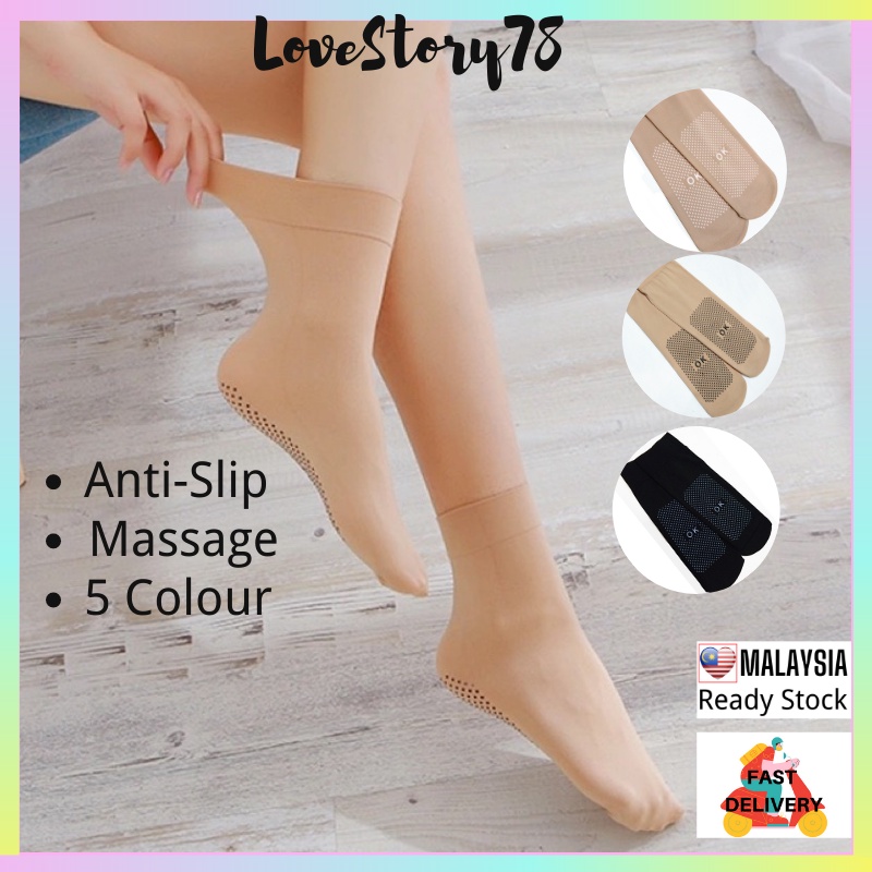 LOVESTORY stokin muslimah Anti Slip socks women sarung kaki wanita stokin pendek stokin perempuan murah stoking Ankle