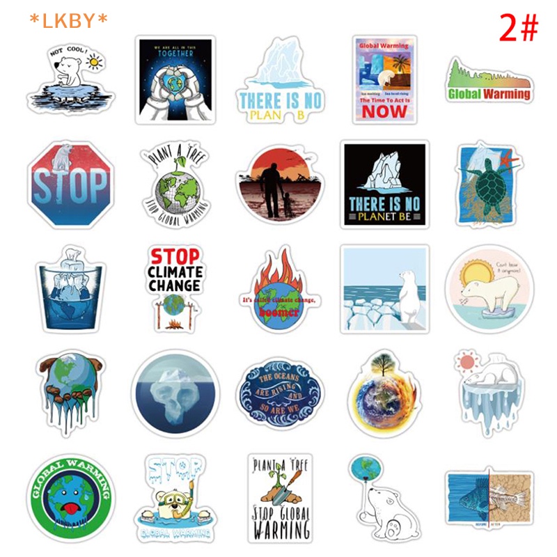 Luckybabys> 50Pcs Global Climate Change Protect Environment Stickers Guitar Graffiti Sticker new