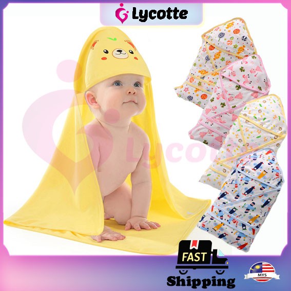 LYCOTTEᵐʸ Newborn Baby muslin Cotton Swaddle Soft Blanket Baby Scarf Kain Bedung Kain Selimut Napkin baby wrappers