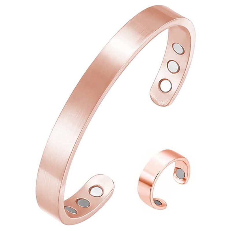 Lymphatic Drainage Magnetic Therapeutic Ring Open Bangle Bracelet Jewelry