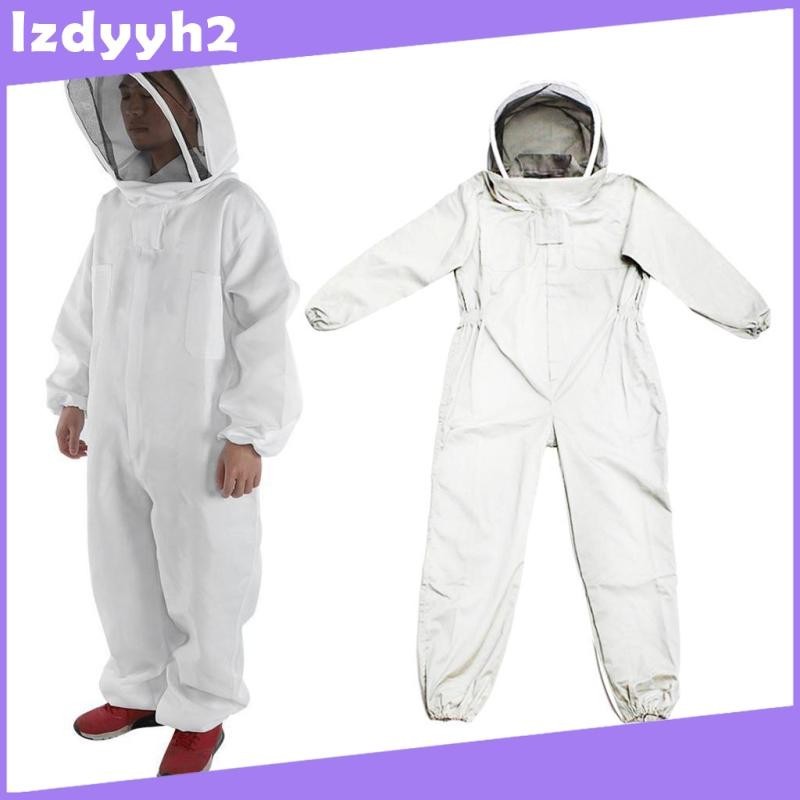 [LzdyyhacMY] Size_L Beekeeper Full Body Protective Suit Beekeeping Hood Jacket Coat