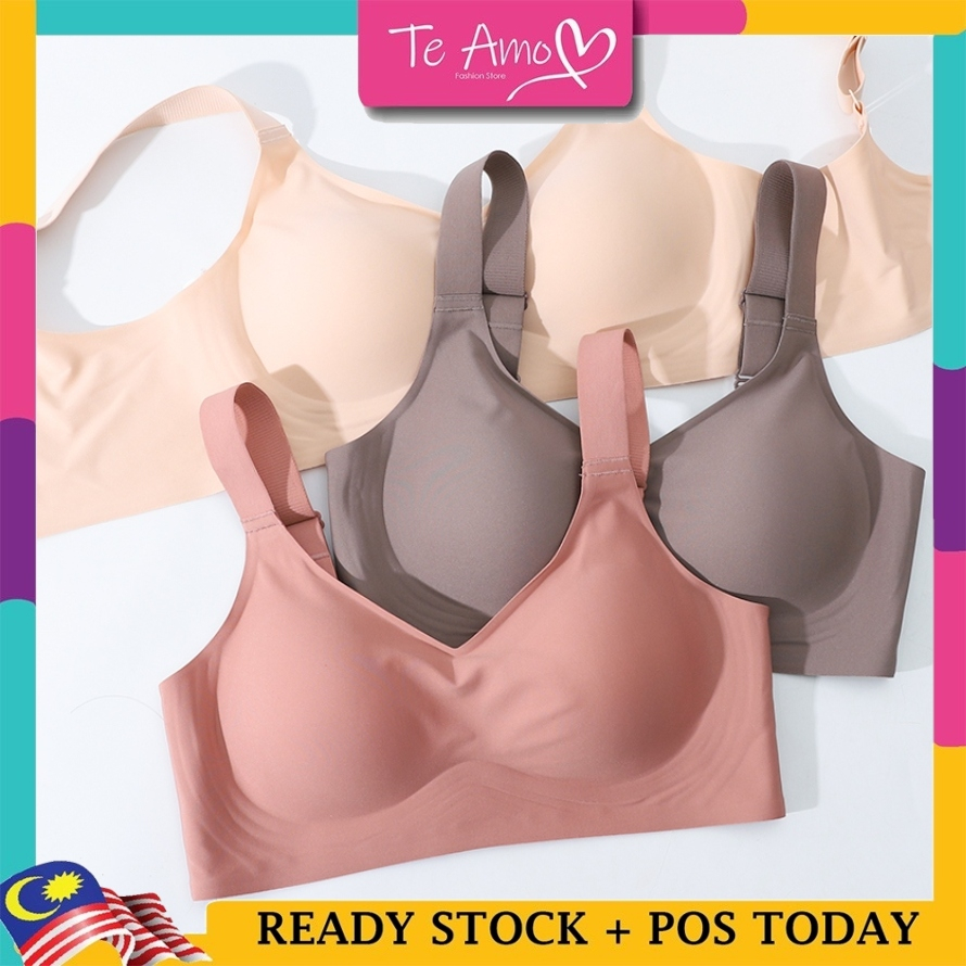 M-3XL 32A-42C Wireless Bra Plus Size Seamless Hidden Hooks Adjustable Strap Baju Dalam Cantik Wanita Perempuan