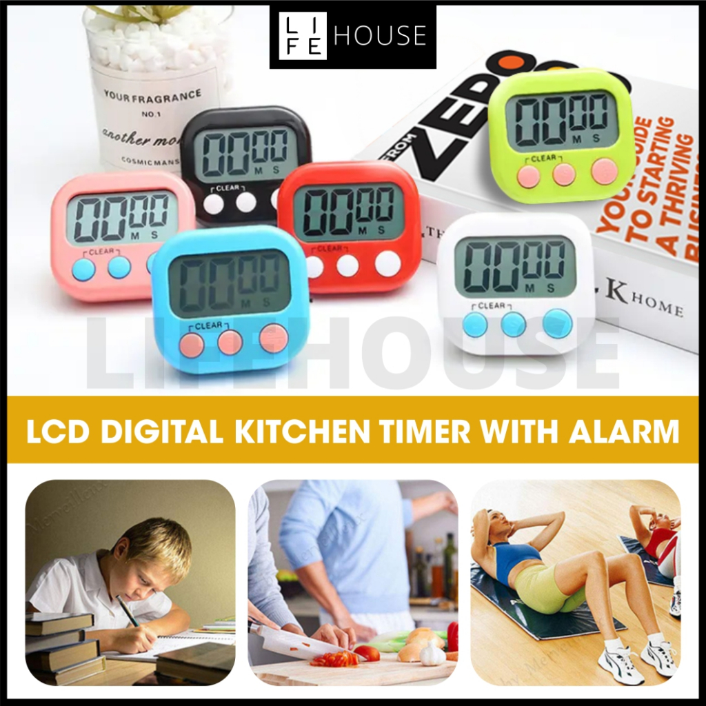 [MAGNETIC] Lcd Digital Kitchen Timer With Alarm Timer Clock Dapur Timer Baking Jam Timer Pemasa 厨房计时器厨房计时表直播利器記時器