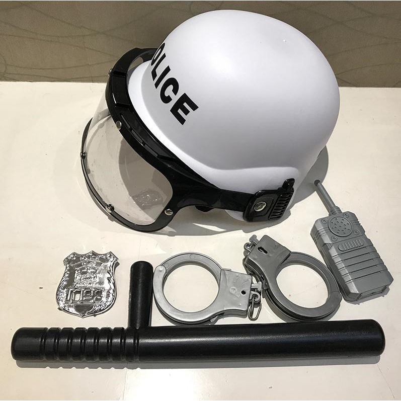 Mainan Topi Keledar Polis Kids Police Helmet Toy Series Set For Children Gift Occupation Cosplay Role Play