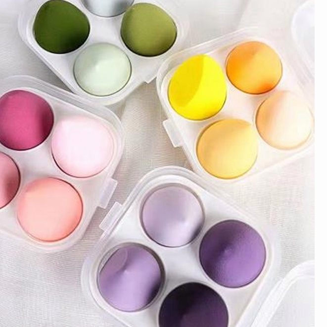 (Malaysia Local Stock) 4pcs/8pcs Telur span Makeup Sponge Blender Beauty Egg Set Makeup Puff Foundation Set Sponge Makeup Tool