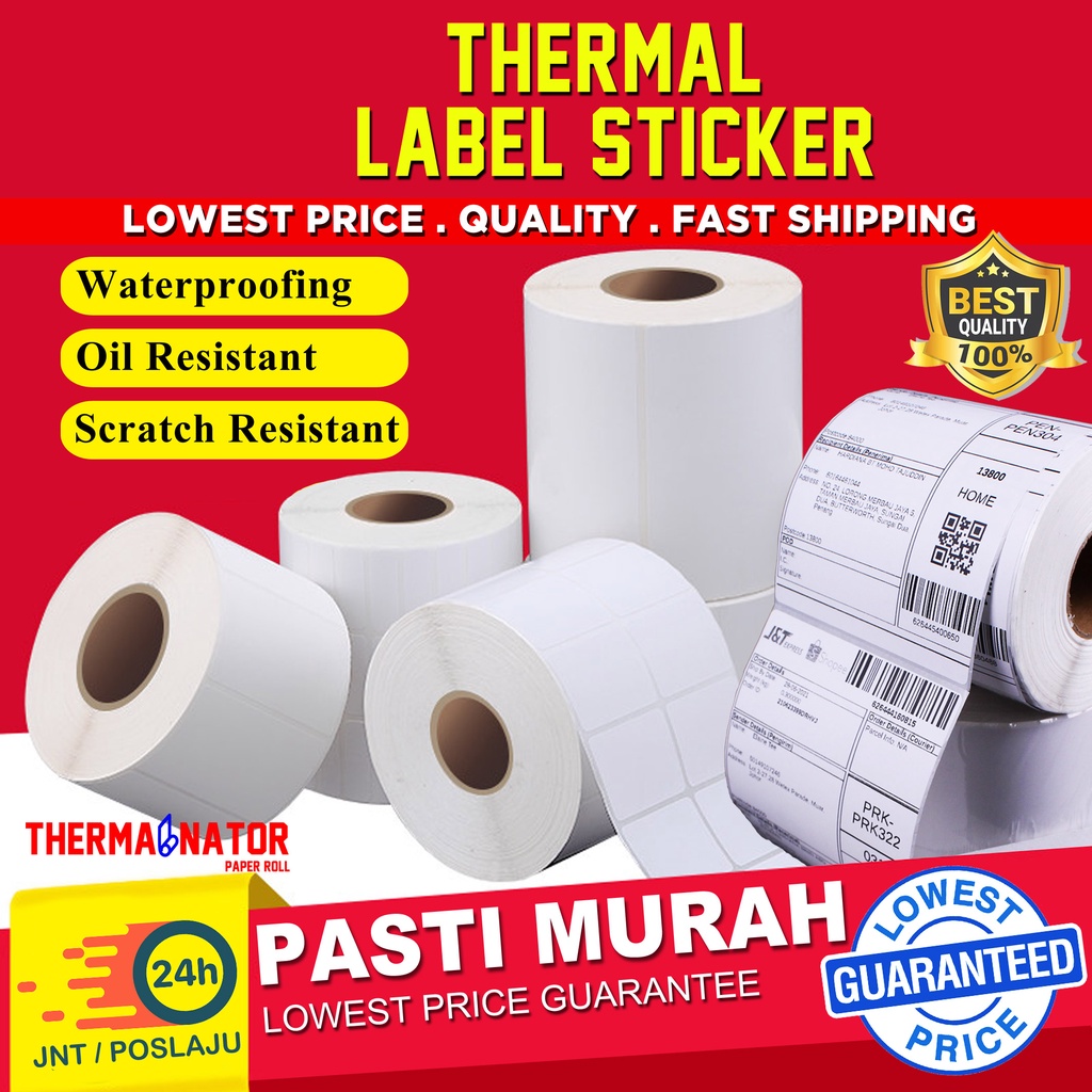 Malaysia Cheapest's Thermal Label Sticker / Barcode Label Sticker / Price Sticker / Product Label.Ready Stock.