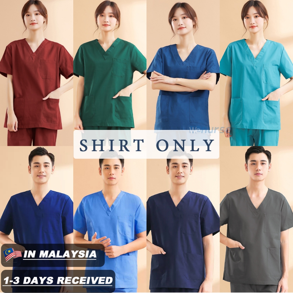 【MALAYSIA READY STOCK】 MEDICAL SCRUB SUIT BAJU SCRUB TOP ONLY