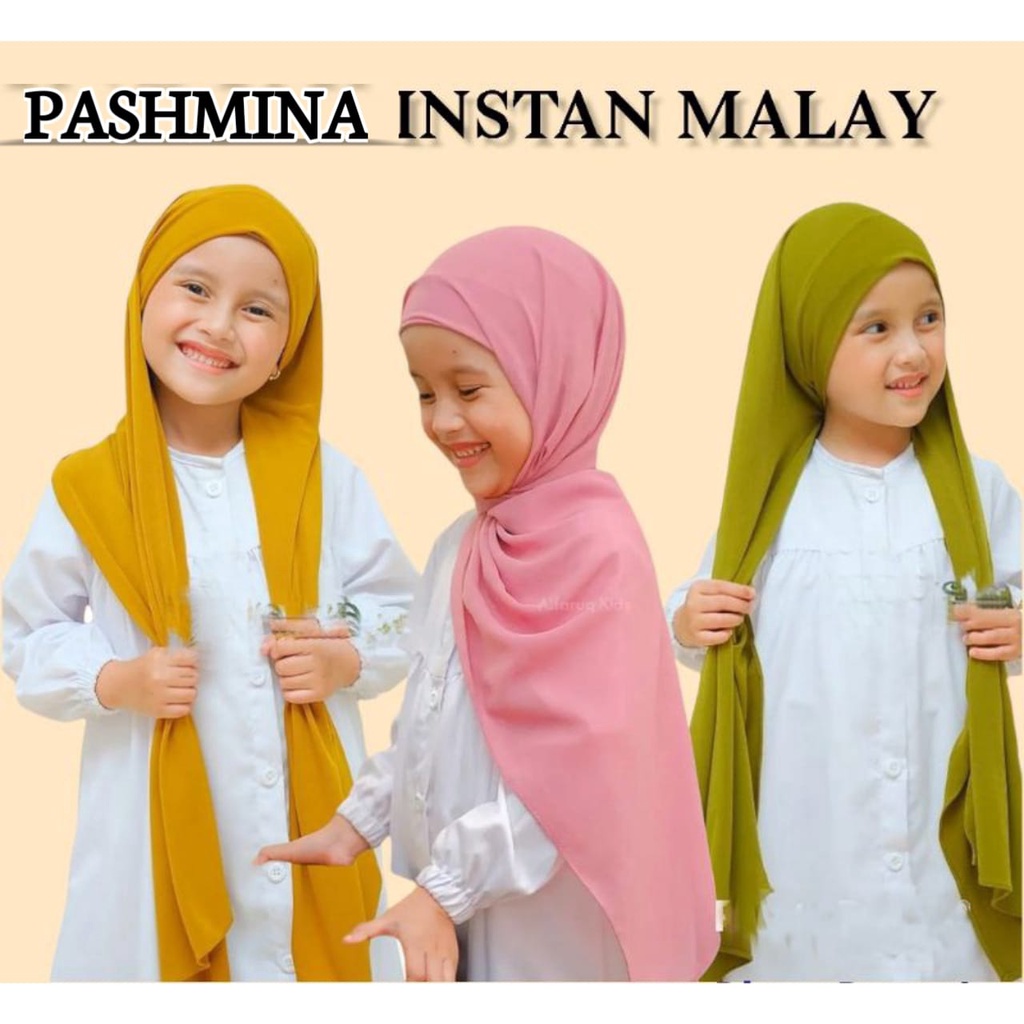 [Raya 2024] Malay Turkey Pashmina Hjiab/Tudung for 4-10 Years Old Children and Baby