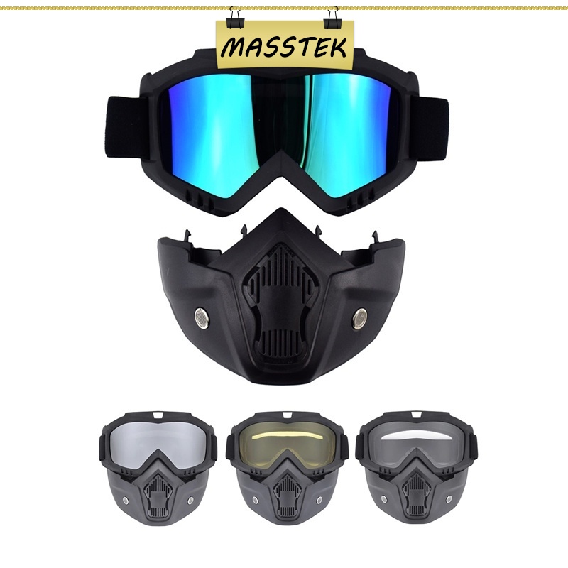 MASSTEK @Johor Motorcycle Goggles Motocross Off-Road Helmet Goggles Windproof Glasses Face Mask Ski Goggles 18024