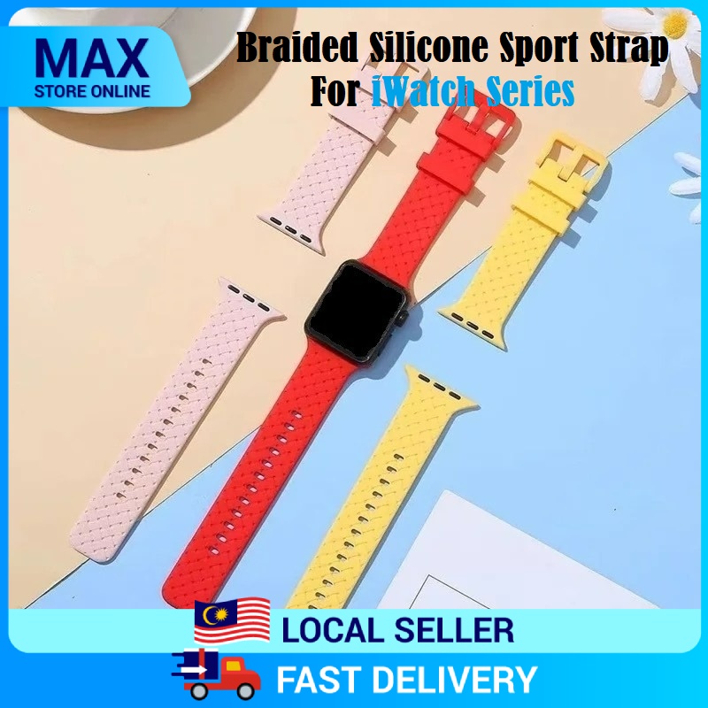 Max Store Online Braided Silicone Sport Band For iWatch 8 7 SE 6 5 4 3 2 1 Watch Band 49mm 45mm 44mm 42mm 41mm 40mm