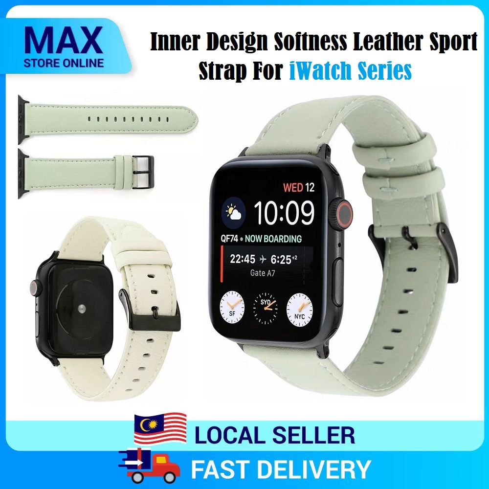 Max Store Online Softness Leather Sport Band For iWatch 8 7 SE 6 5 4 3 2 1 Strap 45mm 44mm 41mm 40mm