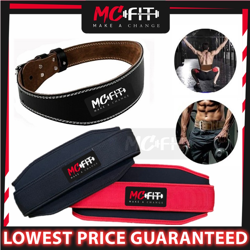 MCFIT Weightlifting Waist Belt Adjustable Gym Belt Fitness Squat Training Strong Lumbar Back Support Tali Pinggang 健身腰带