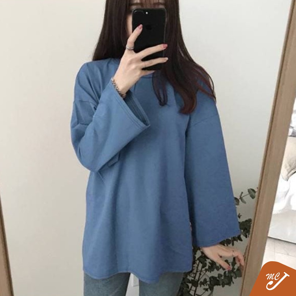 McJoden - TRACY Spring Autumn Korean Long-sleeve baju T-shirt Lengan Panjang Women Clothes Loose Clothing Tops INS