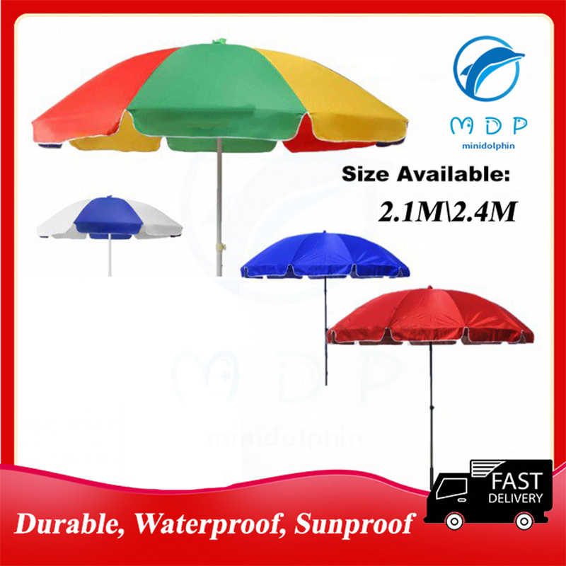 【MDP】Parasol Umbrella Garden Umbrella Patio Umbrella UV Sun Shade Canopy Payung Pasar Malam Outdoor Night Market Sunproof & Waterproof Round Umbrella Beach Round Retractable Umbrella payung niaga / payung bazar