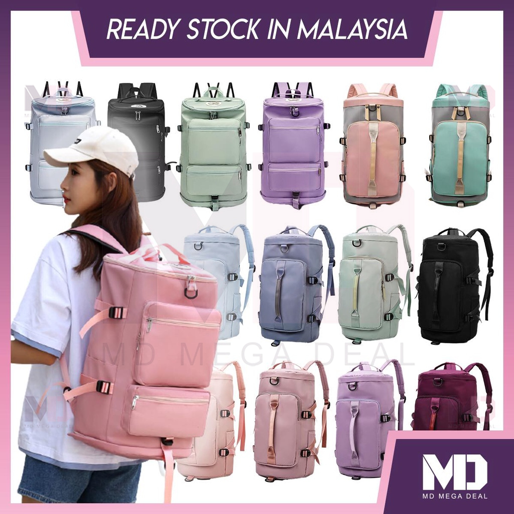 《Mega Deal》3 Ways Carry Duffel Backpack Water Resistant Wet Pocket Shoes Compartment Travel Outdoor Beg Duffle