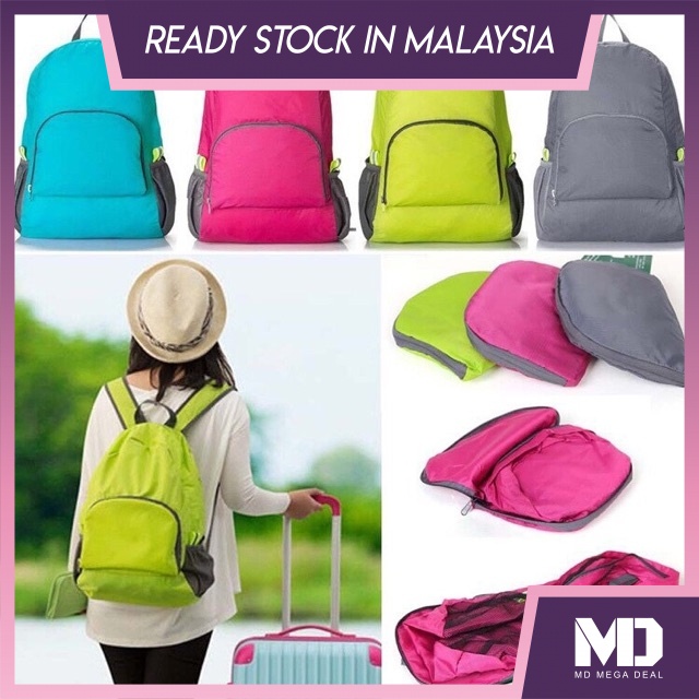 《Mega Deal》 Lightweight Foldable Waterproof Backpack Nylon Sport Travel Bag