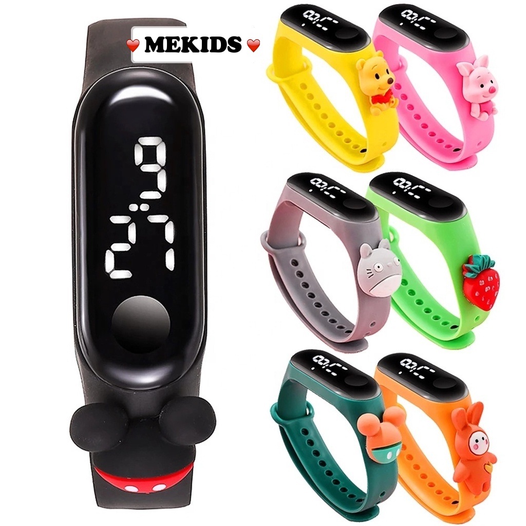 ‍‍‍MEKIDS‍‍‍Jam Tangan Budak Cute Cartoon Watch Silicone Digital LED Touch Screen Kids Adult Sport Wristband Jam