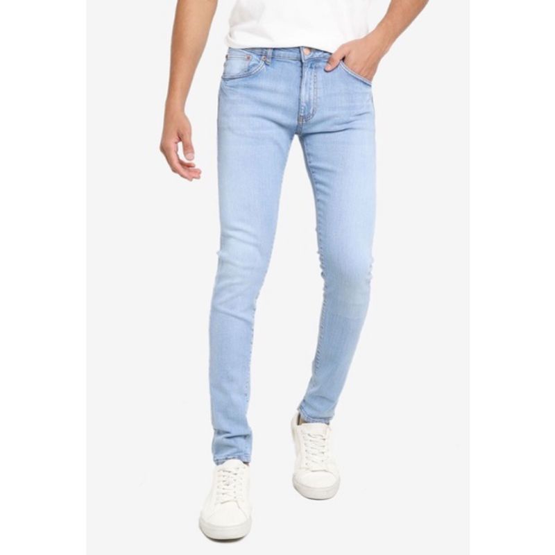 Men Denim Super Stretch Skinny Slim Fit Pecil Jeans All Waist Straight Leg