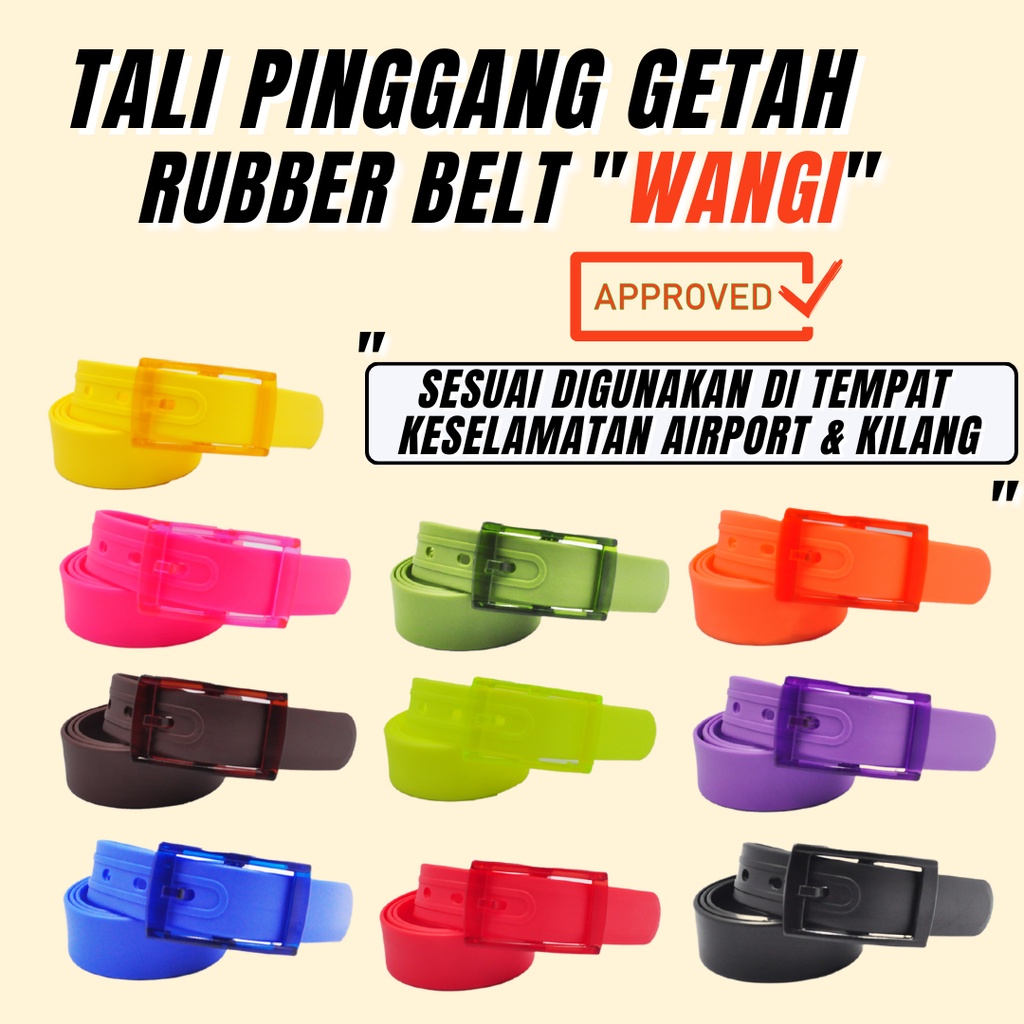 Men Women Unisex Rubber Belt / Tali Pinggang Getah / belt Men / Belt Women / Tali Pinggang Outdoor / Golf Belt / 2040-W