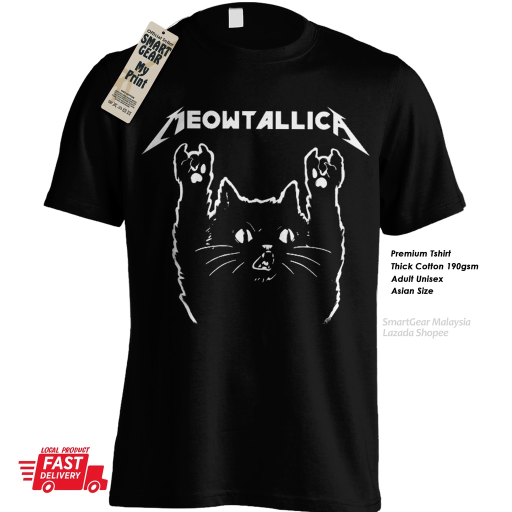 Meowtallica cat Metallica parody tshirt cotton rock band