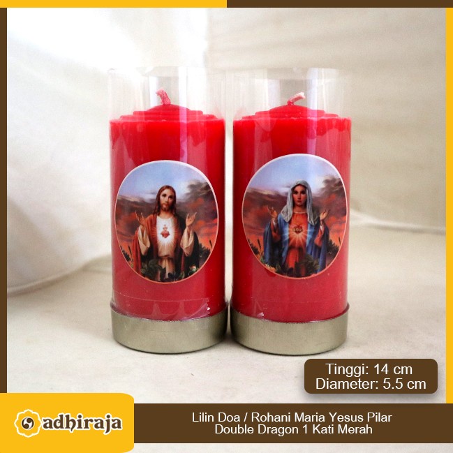 MERAH LILIN Spiritual Prayer Worship Mass Candles Jesus Mary Red Pillar 1 Categories Figure 1