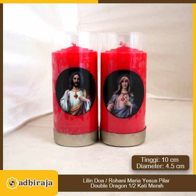 MERAH LILIN Spiritual Prayer Worship Mass Candles Jesus Mary Red Pillar 1/2 Categories Figure 2