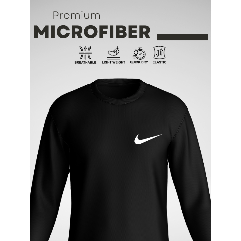 MICROFIBER JERSEY NIKE baju express jersi lengan panjang baju lelaki perempuan t shirt sport men women black navy hitam