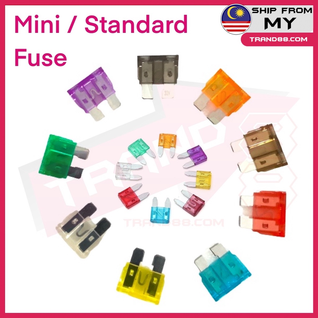 Micro/Mini/Standard Fuse/Fius Motosikal Kereta Lori/Fuse Motorcycle Car Lorry Vehicle 2A 5A 7.5A 10A 15A 20A 25A 30A