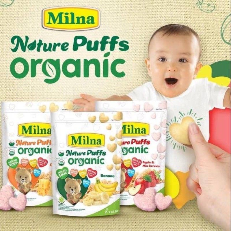 Milna Nature Puffs Organic (Cheese / Banana / Apple&Mix Berries) 15gm