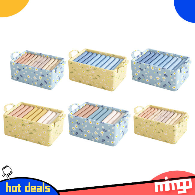 Mimgo Fabric Storage Bin Organizer Foldable Storage Shelves Clothing Basket Reusable Sustainable Rectangular Storage