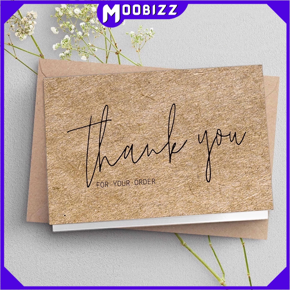(Min.10pcs) Appreciate Card Thank You Kad For Online Business Seller Flowers Shop Party Supply Gift Card Kad Ucapan