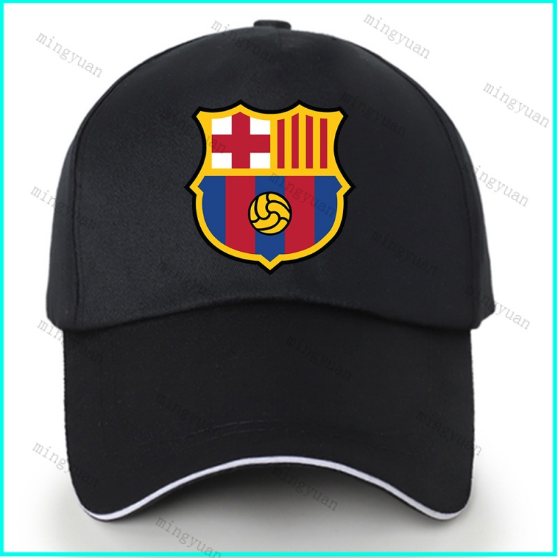 Mingyuan Barcelona Football Caps lelaki selesa sukan Hat laras bernafas Sun topi puncak Cap