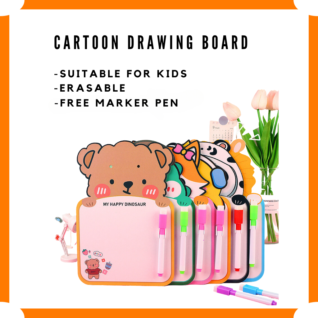 Mini Cartoon Whiteboard Marker Set - Time Table Hanging Drawing Board Gift Hadiah Murah Papan Putih