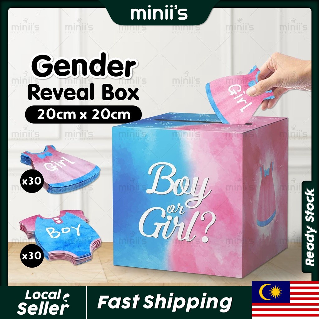 MINIIS PARTY Gender Reveal Box Gender Reveal Game Gender Reveal Party Baby Shower Games Gender Reveal Voting Box