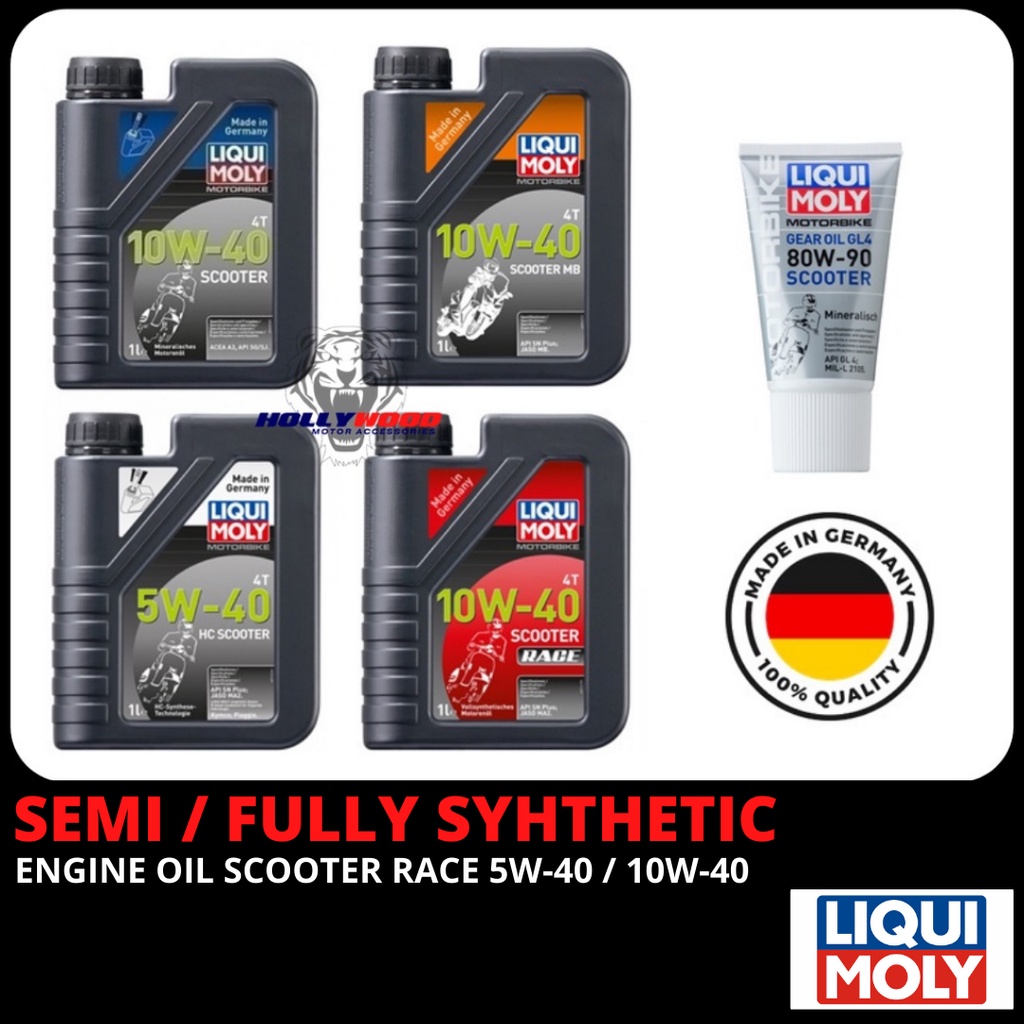 MINYAK HITAM SCOOTER LIQUI MOLY FULLY SYNTHETIC 4T RACE HC 5W40 SEMI 10W40 GEAR OIL 80W90 150ML / UMA RACING SCOOTER