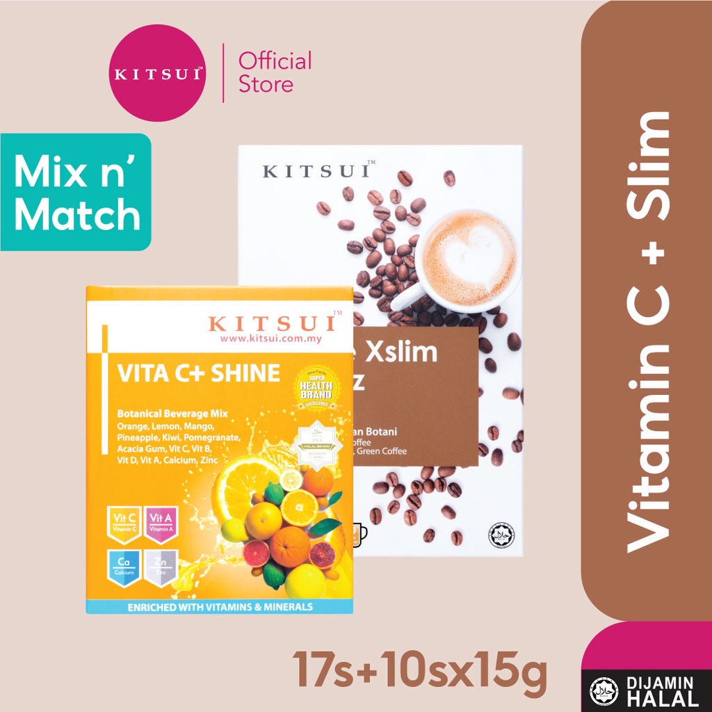 Mix n' Match Kitsui Coffee Xslim Shapez + Vita C Shine Slimming + Vitamin C+