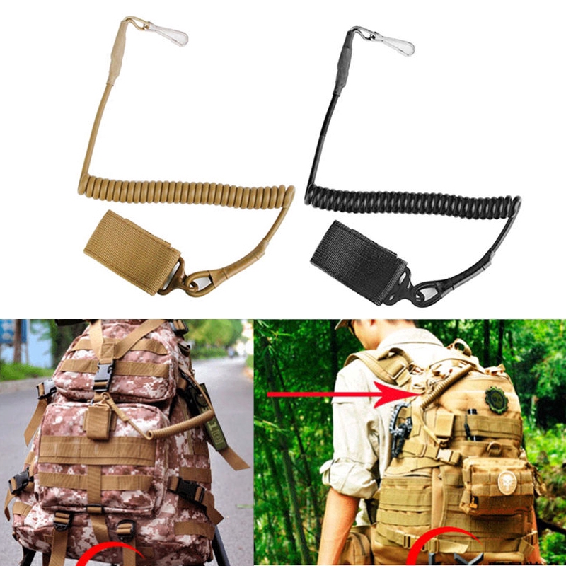 Molle coil sling military elastic belt spring strap backpack bag rope lanyard combat hunt tactical