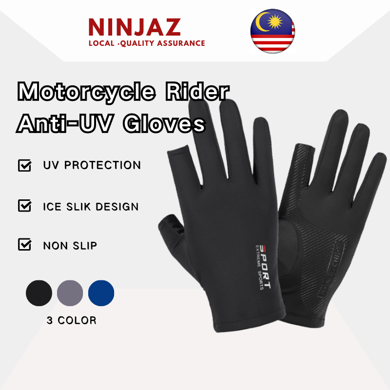 Motor Bike Gloves Non Slip Sun Protection Ice Silk Racing Riding Rider Motorcycle Gloves Sarung Tangan Motorsikal