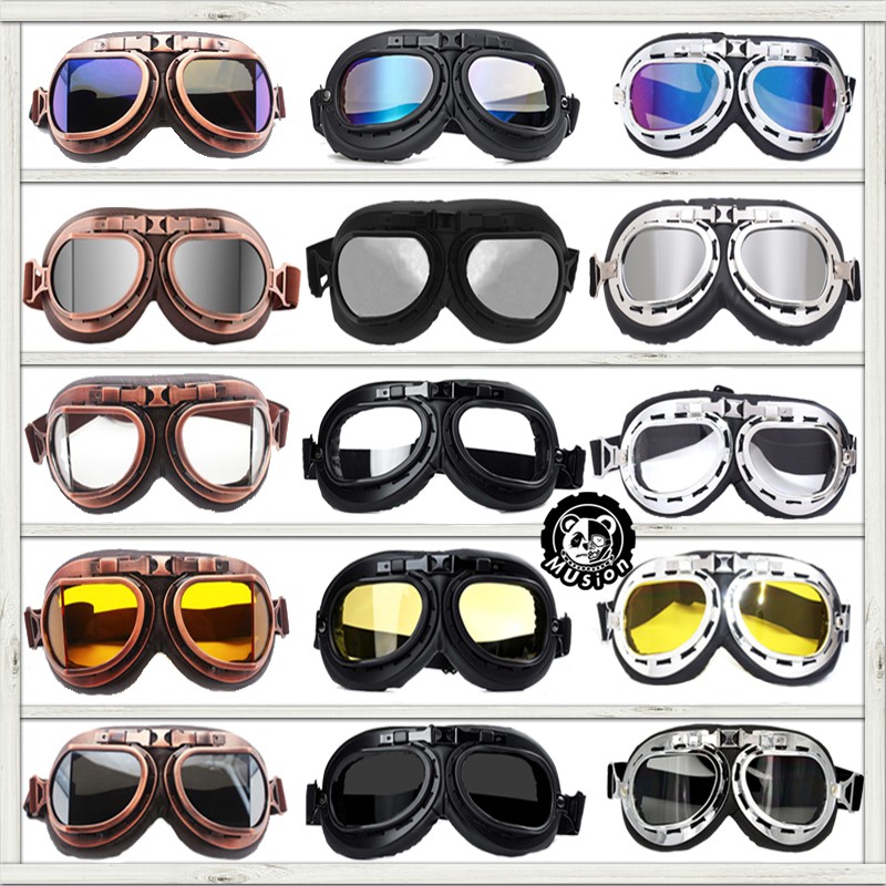 Motorcycle Glasses Retro Helmet Pilot Goggles Vintage Classic Glasses For Moto Scooter ATV Dirt Biker