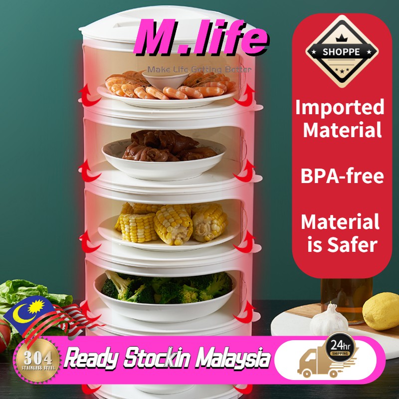 【M】Ready Stock Food cover food container tudung saji viral Food cover container food storage transparent box stackab