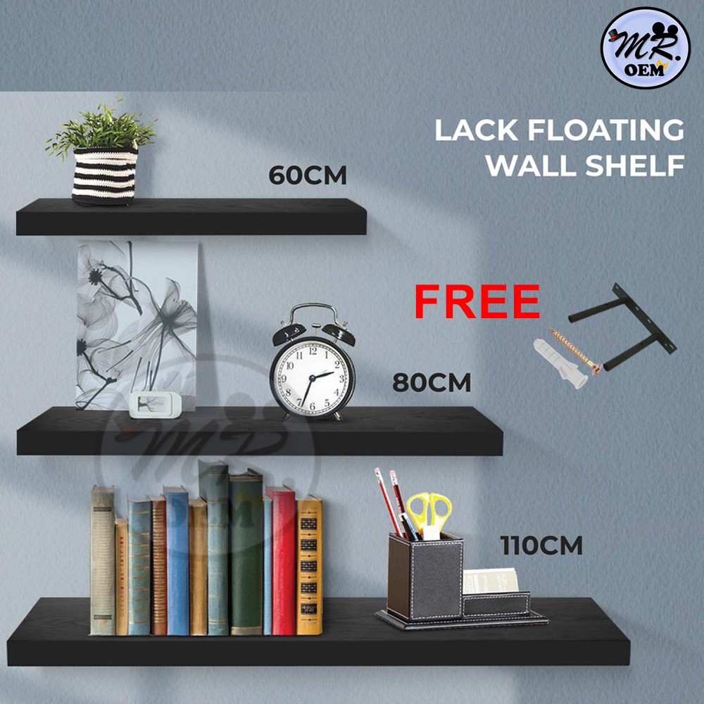 MR OEM 1 Piece Sky Lack Floating Wall Shelve Home Living 60cm/ 80cm/110cm (5cm / 3.8cm Thickness) Rak Hiasan Rak Dinding