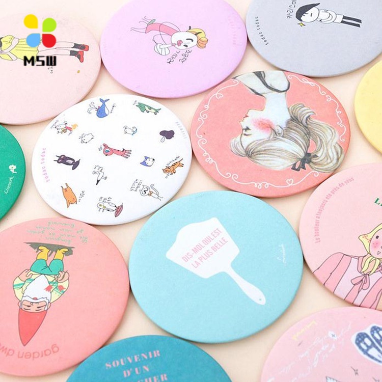 MSW Mini make-up mirror Round Pocket Makeup Mini Cartoon Small Mirror Kids hand gifts Cermin