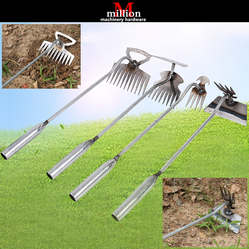 Multifunctional Handheld Pulling Uprooting Weeding Garden Hoe Rake Farm Garden Tools Cangkul Rumput Cangkul Tanah