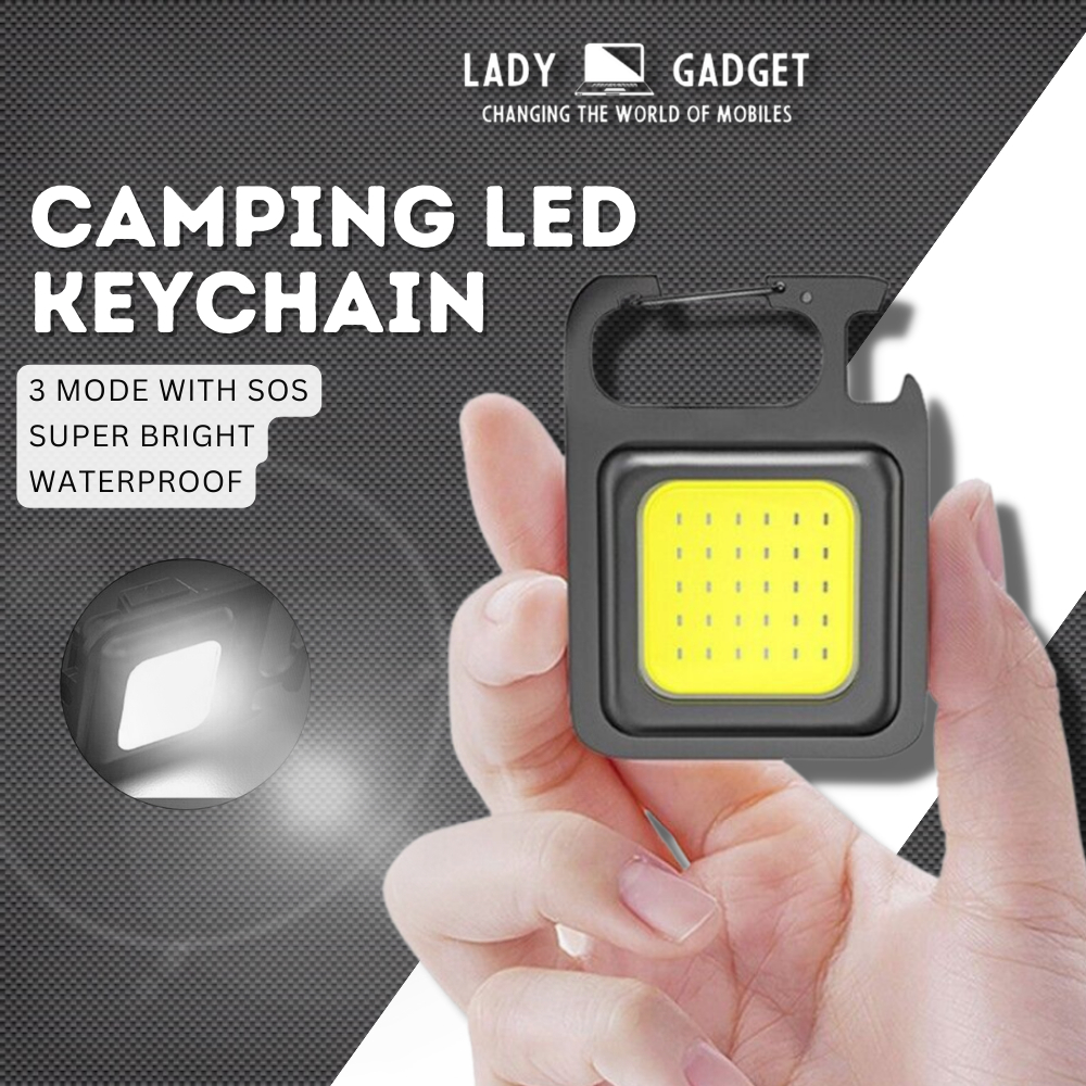 Multifunctional USB Rechargeable COB Work Lamp Mini Keychain LED Light Strong Magnetic Camping Fishing Lampu Kecemasan