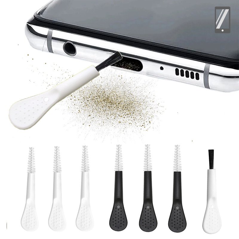 Multipurpose Phone Tablet Holes Dusting Brush Mini PP Bristle Brushes / Portable Smartphone Headphone Electronic Equipment Cleaning Brush