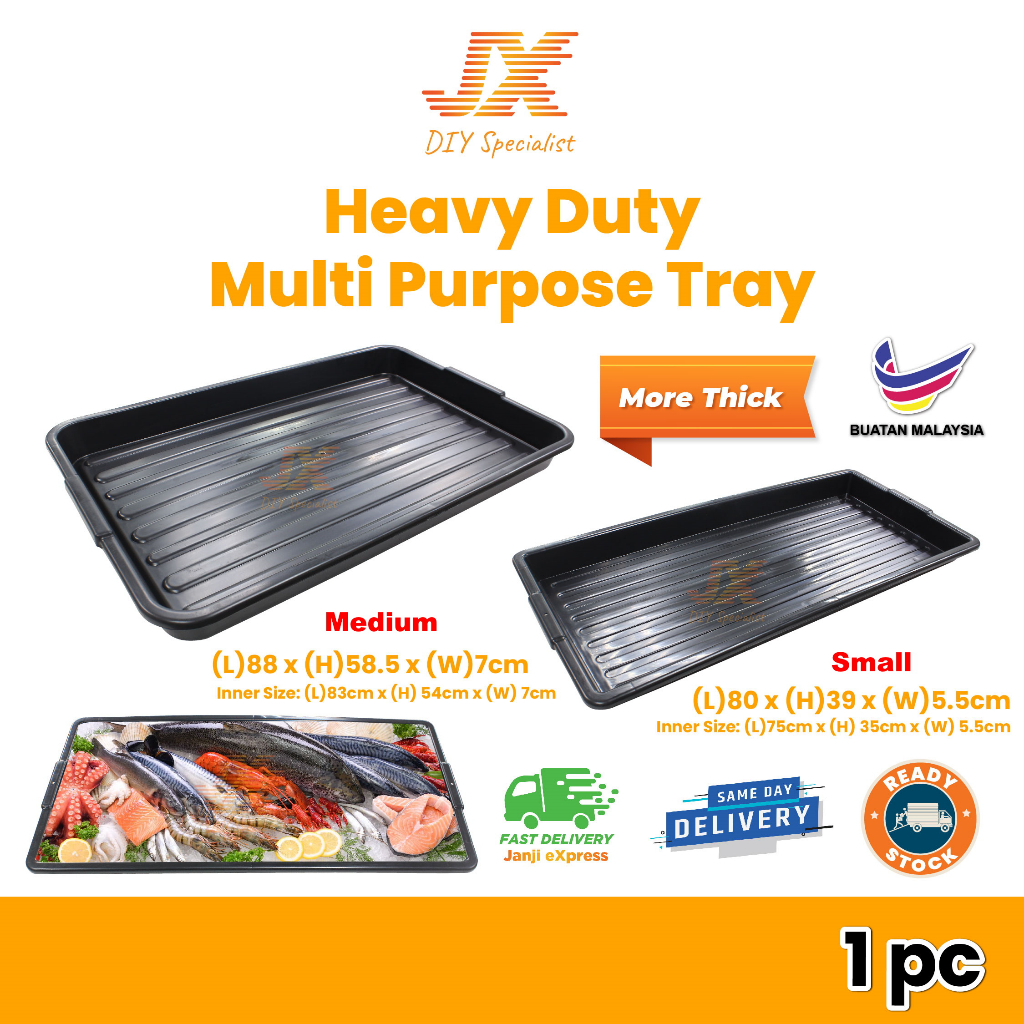 Multi Purpose Tray Black Stall Tray Vegetable Fruit Tray Car Rear Boot Tray Food Fish Tray Pasar Malam Tray Dulang 塑料托盘