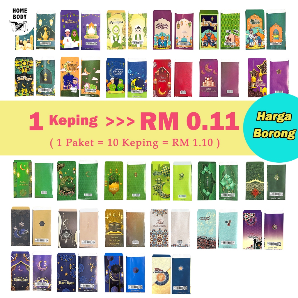 Murah!!! 10pcs Sampul Raya Borong 80g Sampul Duit Raya 2024 Economic Sampul Eksklusif